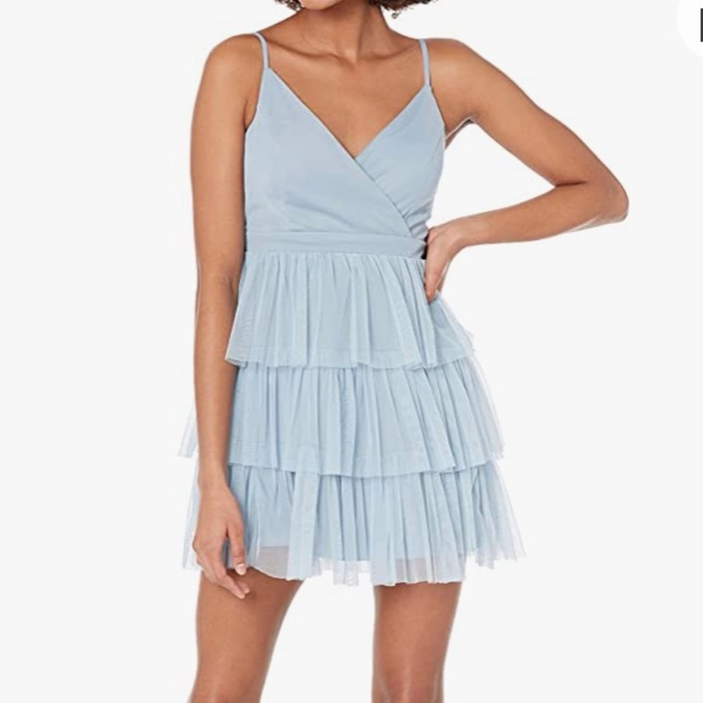 Light Blue Ruffle Dress - Picture 4 of 4
